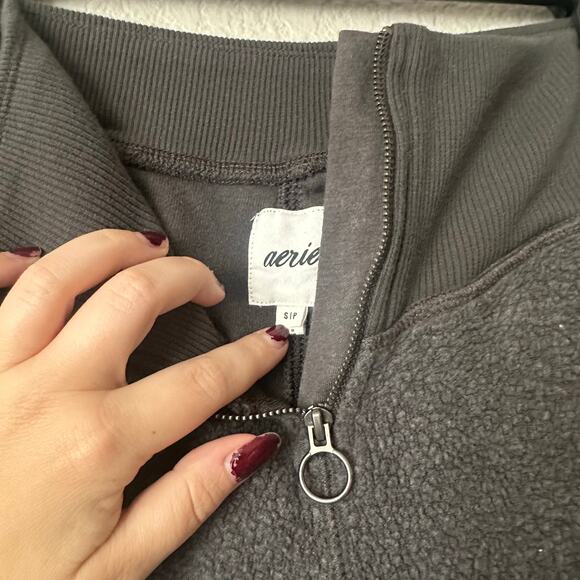 Aerie Sherpa Fleece Corset Jogger Dark Gray Size Small - Picture 5 of 6